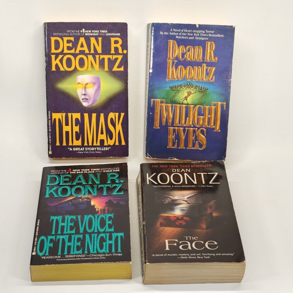 Dean Koontz Vintage Paperback Lot 4 Twilight Eyes The Mask Voice Night The Face